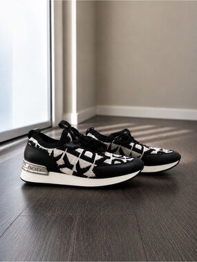 DKNY Black and White Patterned Women's Sneakers